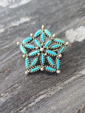 Vintage Turquoise Starburst l Pin Women's Jewelry
